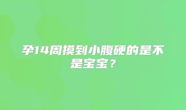 孕14周摸到小腹硬的是不是宝宝？