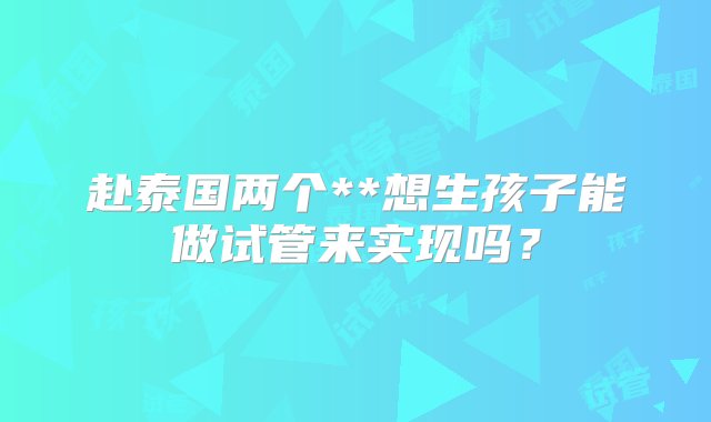 赴泰国两个**想生孩子能做试管来实现吗？