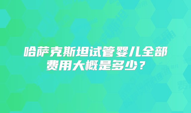 哈萨克斯坦试管婴儿全部费用大概是多少？