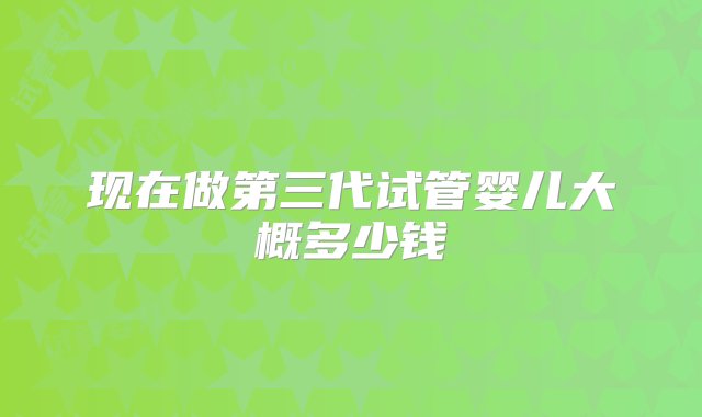 现在做第三代试管婴儿大概多少钱