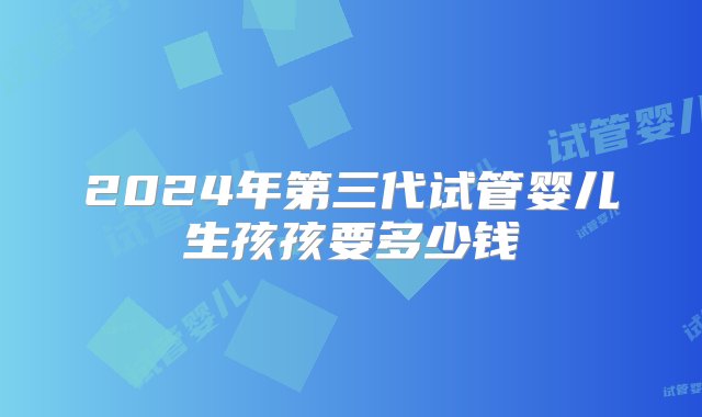 2024年第三代试管婴儿生孩孩要多少钱