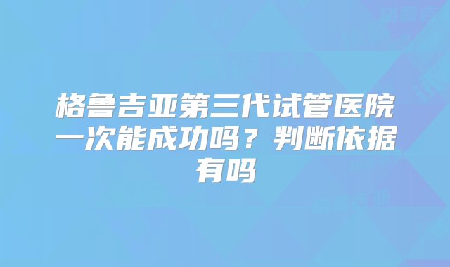 格鲁吉亚第三代试管医院一次能成功吗？判断依据有吗