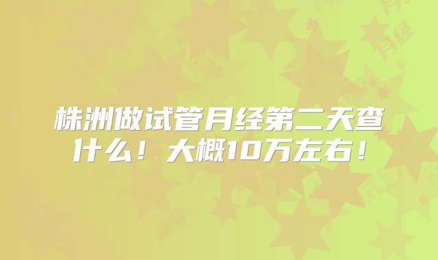 株洲做试管月经第二天查什么！大概10万左右！