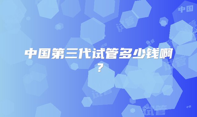 中国第三代试管多少钱啊？