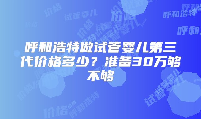 呼和浩特做试管婴儿第三代价格多少？准备30万够不够