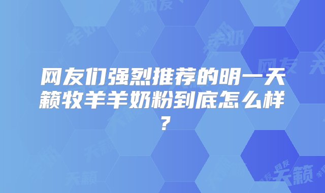 网友们强烈推荐的明一天籁牧羊羊奶粉到底怎么样？