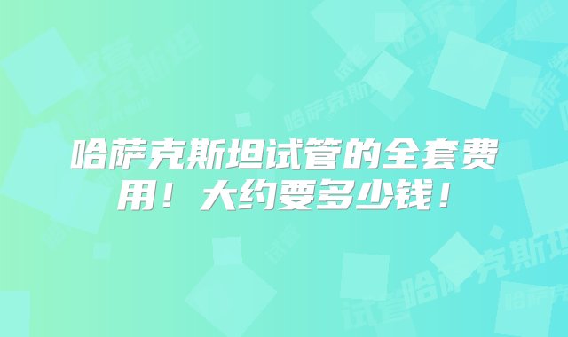 哈萨克斯坦试管的全套费用！大约要多少钱！