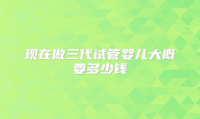 现在做三代试管婴儿大概要多少钱