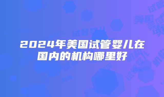 2024年美国试管婴儿在国内的机构哪里好