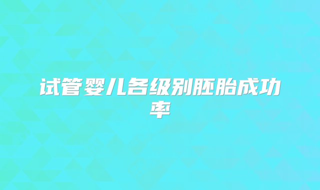 试管婴儿各级别胚胎成功率