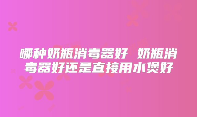 哪种奶瓶消毒器好 奶瓶消毒器好还是直接用水煲好