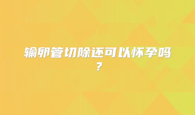 输卵管切除还可以怀孕吗？