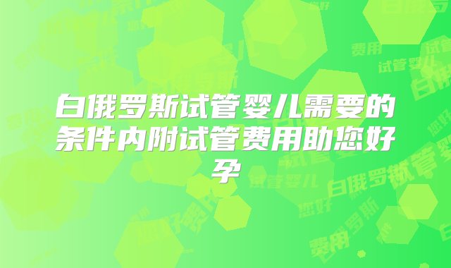 白俄罗斯试管婴儿需要的条件内附试管费用助您好孕