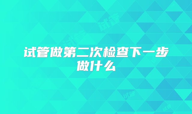 试管做第二次检查下一步做什么