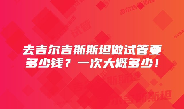 去吉尔吉斯斯坦做试管要多少钱？一次大概多少！