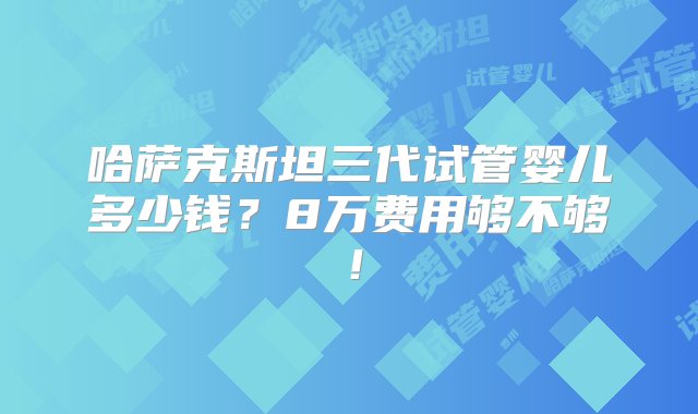 哈萨克斯坦三代试管婴儿多少钱？8万费用够不够！