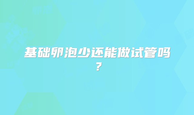 基础卵泡少还能做试管吗？