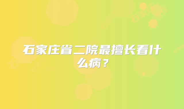 石家庄省二院最擅长看什么病？