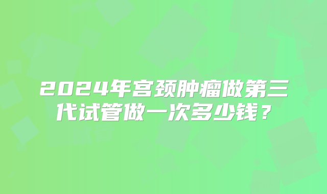 2024年宫颈肿瘤做第三代试管做一次多少钱？