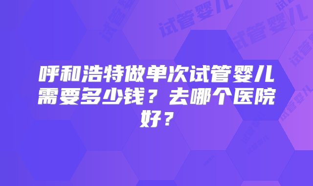 呼和浩特做单次试管婴儿需要多少钱？去哪个医院好？