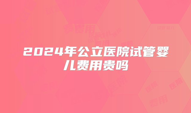 2024年公立医院试管婴儿费用贵吗