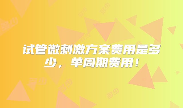 试管微刺激方案费用是多少，单周期费用！