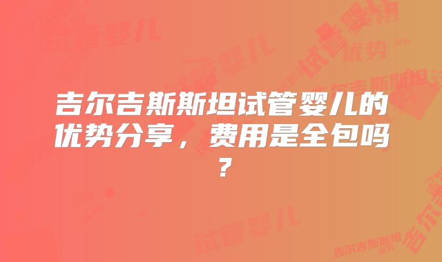 吉尔吉斯斯坦试管婴儿的优势分享，费用是全包吗？