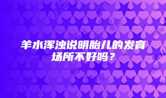 羊水浑浊说明胎儿的发育场所不好吗？