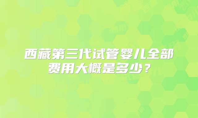 西藏第三代试管婴儿全部费用大概是多少？