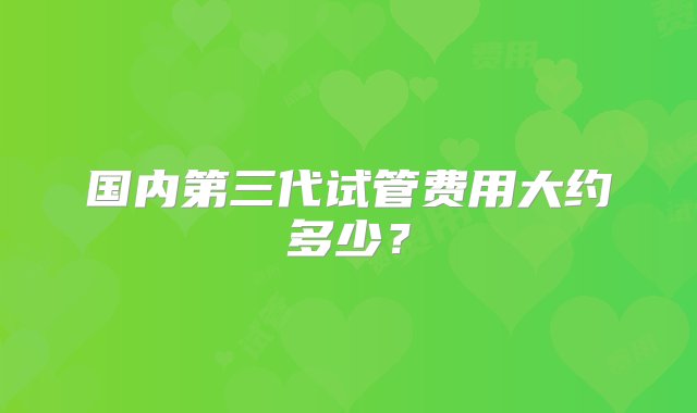 国内第三代试管费用大约多少？