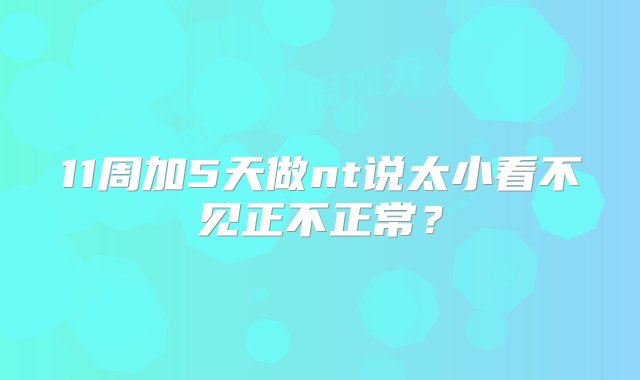 11周加5天做nt说太小看不见正不正常？