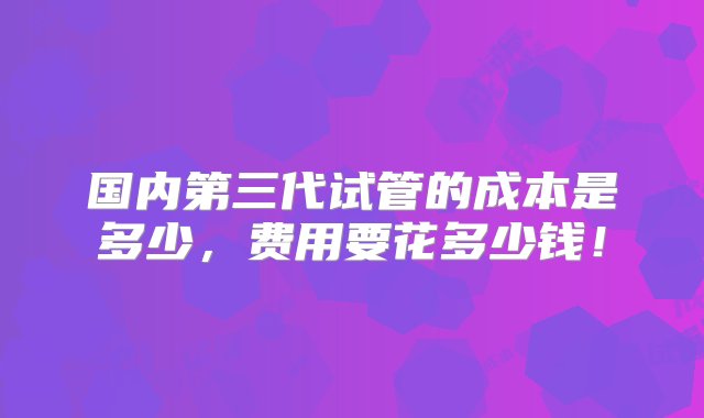 国内第三代试管的成本是多少，费用要花多少钱！