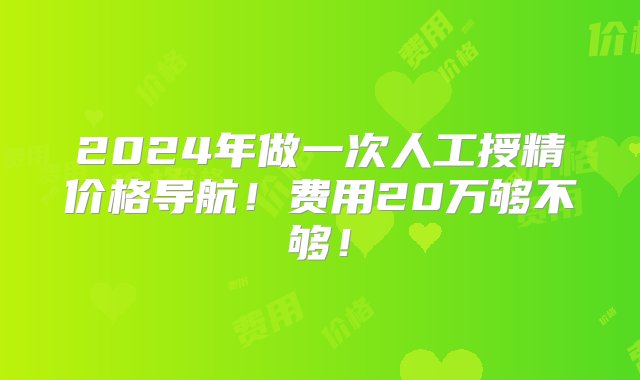 2024年做一次人工授精价格导航！费用20万够不够！