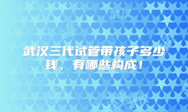 武汉三代试管带孩子多少钱，有哪些构成！