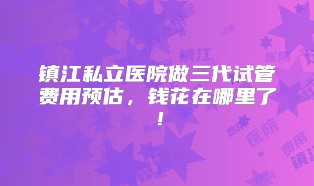 镇江私立医院做三代试管费用预估，钱花在哪里了！