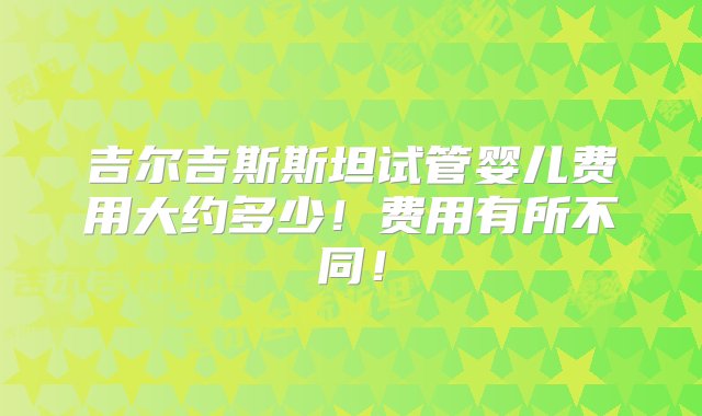 吉尔吉斯斯坦试管婴儿费用大约多少！费用有所不同！