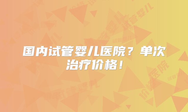 国内试管婴儿医院？单次治疗价格！