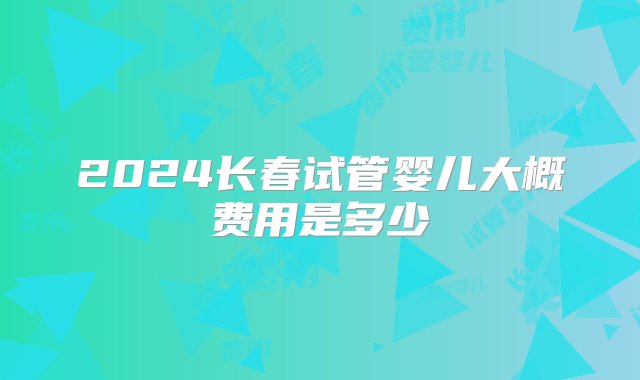 2024长春试管婴儿大概费用是多少