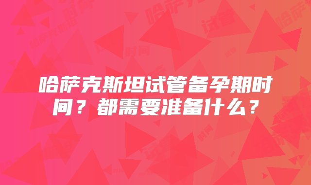 哈萨克斯坦试管备孕期时间？都需要准备什么？