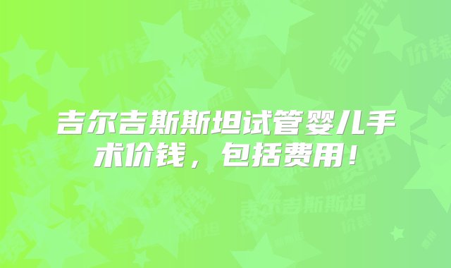 吉尔吉斯斯坦试管婴儿手术价钱，包括费用！