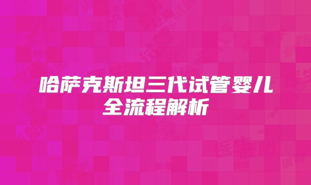 哈萨克斯坦三代试管婴儿全流程解析